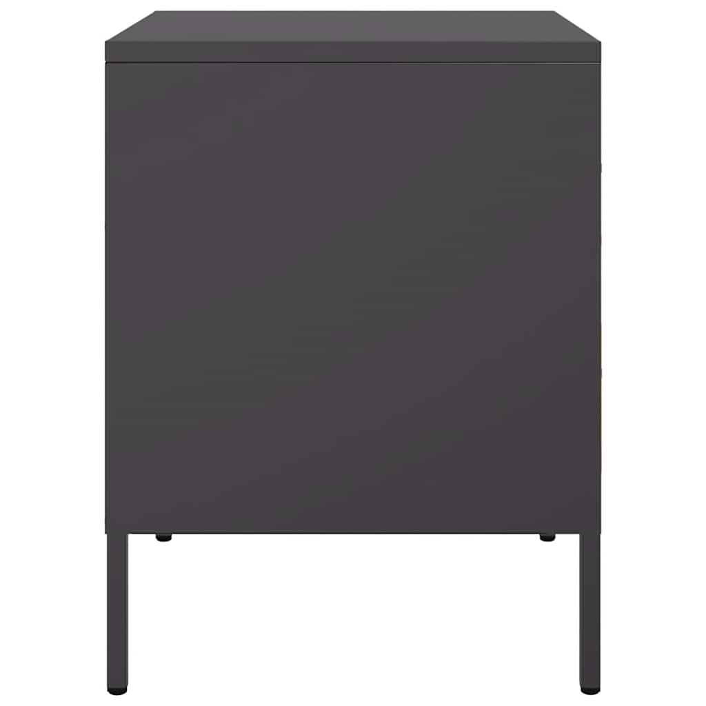 Nightstands 2 Pcs Black 36 X 39 X 50.5 Cm Steel