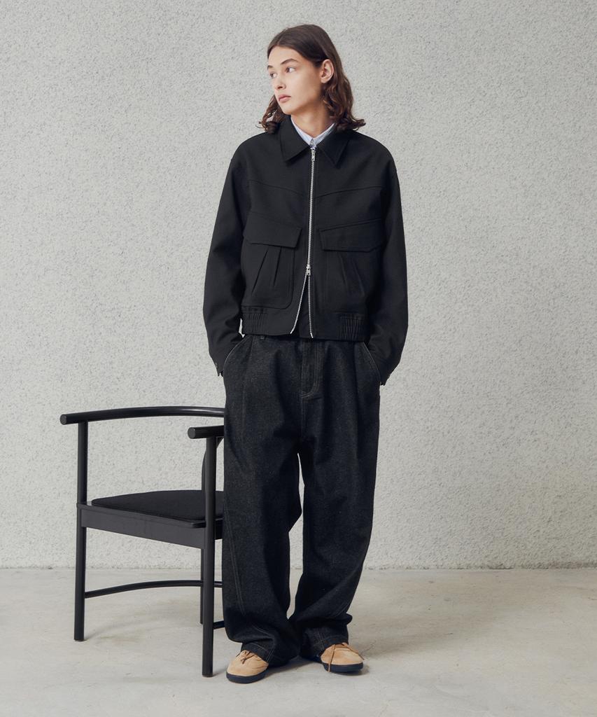 Intempomood Pleated Pocket Detail Jacket_Black
