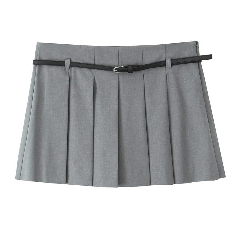 

Осенние женские модные шорты-юбка в европейском и американском стиле: Универсальный пояс, плиссированная мини-юбка, повседневная одежда. Extra Small