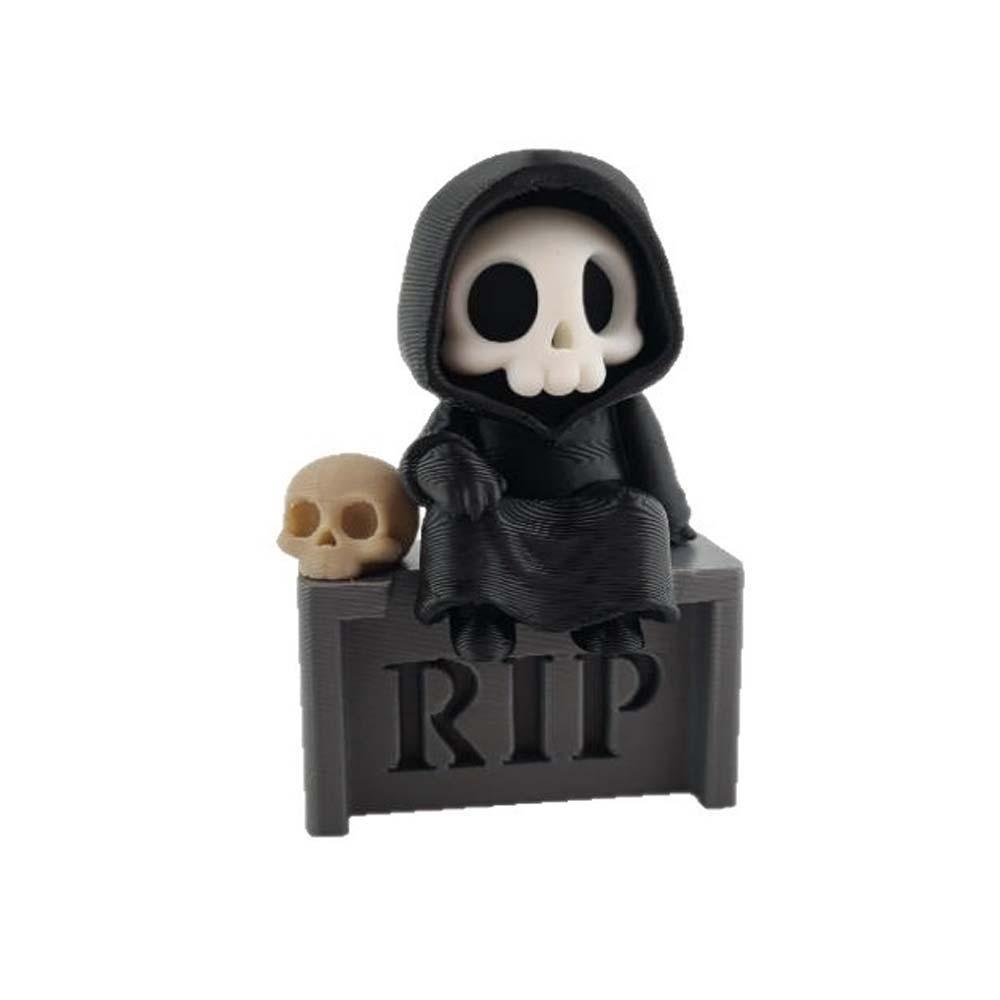 Cute Grim Reaper Toy PLA Halloween Miniature Ghost Desk Statue 3D Printed Doll Bookshelf