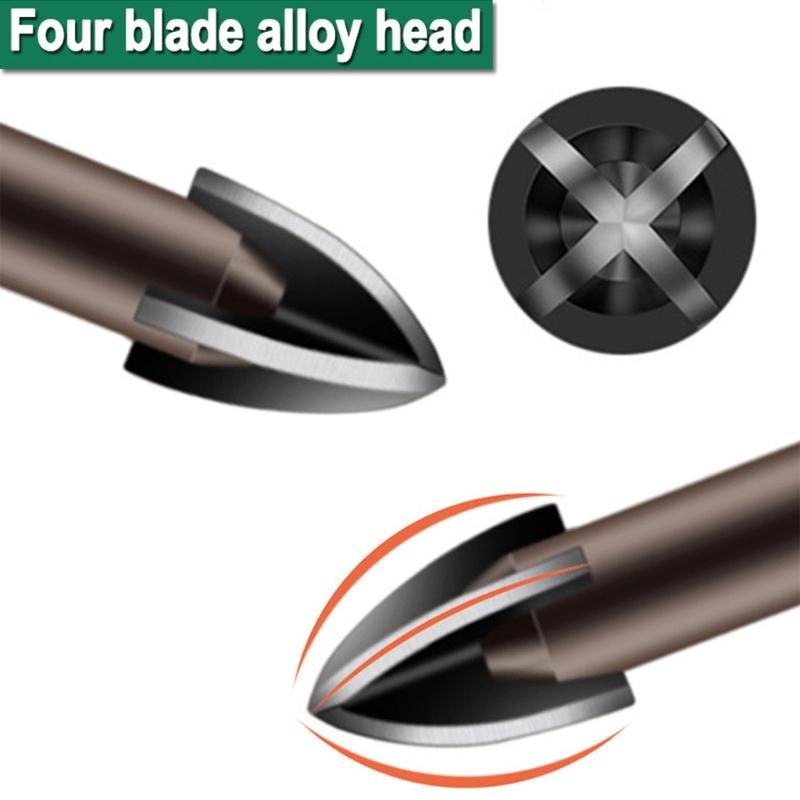 7Pieces Carbide Tipped Hexagonal Shank Tile Drill Bit Set For Precise Drilling On Hard Materials Smooth Surfaces Work