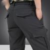In Stock Men's Quick-Dry Winter Outdoor Multi-Pocket Ski Pants, Plus Velvet Thick Straight-Leg Windproof Long Pants