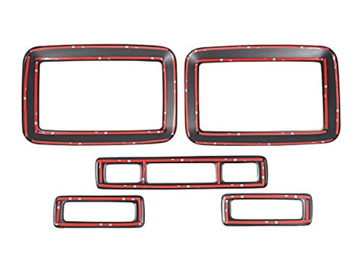 Dark Prime and Dark Prime 2 Black Mahogany Wood Grain Interior Panels for Toyota Hiace 200 Series and 6th Rear Air Conditioner December 2013 and later