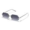Ruiao Sunglasses Men Brand Designer Fashion Rimless Sun Glasses Shades Diamond Cut Lens Ladies Frameless Metal Eye glasses