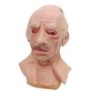 Halloween Scary Bald Old Man Mask, Simulated Grandpa Latex Headgear, Funny Masquerade Props (White-Haired Old Man)
