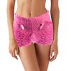 Men Sexy High Waist Underwear Mesh Lace Shorts Panties with Bowknot Decor Solid