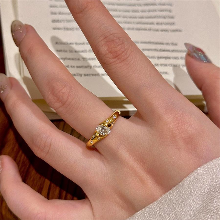 Anello in pietra preziosa hot-selling dal vivo design femminile anello dito indice anello aperto