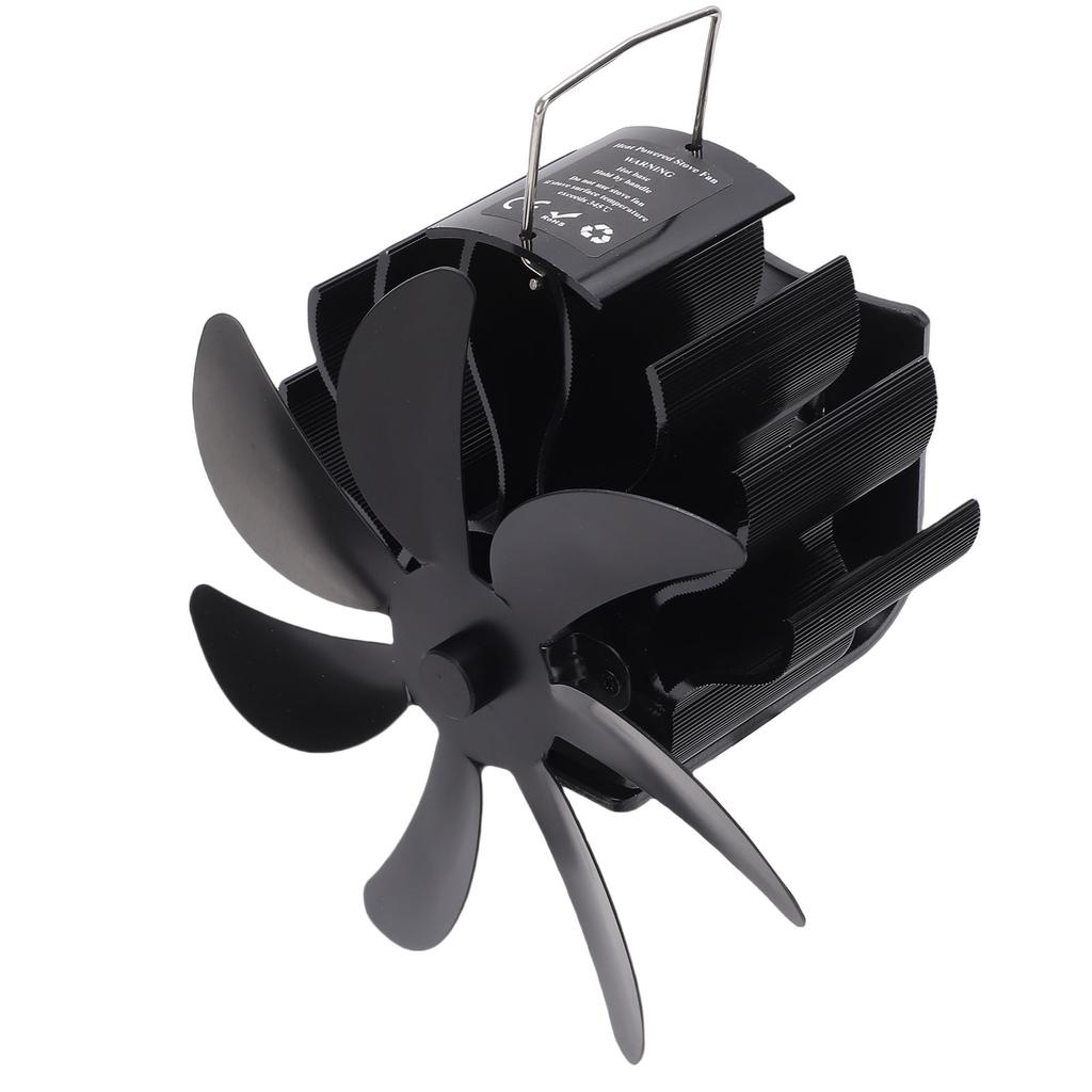 Wood Stove Fan for Magnet Pipe Non Electric Heat Powered Aluminum Alloy Burning Fireplace Gas Burner Thermal Fan