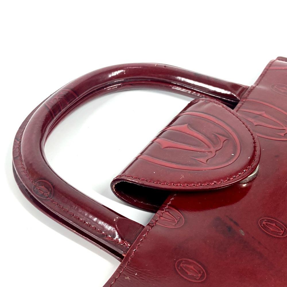 CARTIER Happy birthday logo Bag Tote Bag Hand Bag Leather Red
