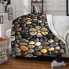 1Pc Stone Mosaic Art Blanket Soft And Comfortable Casual Warm Camping Travel Christmas Halloween Xmas Gift M928722