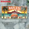 D Flat  One Piece Vintage Metal Plaque Outdoor Wall Decoration (cm xcm) Aluminum Sign Featuring The Naples Italian