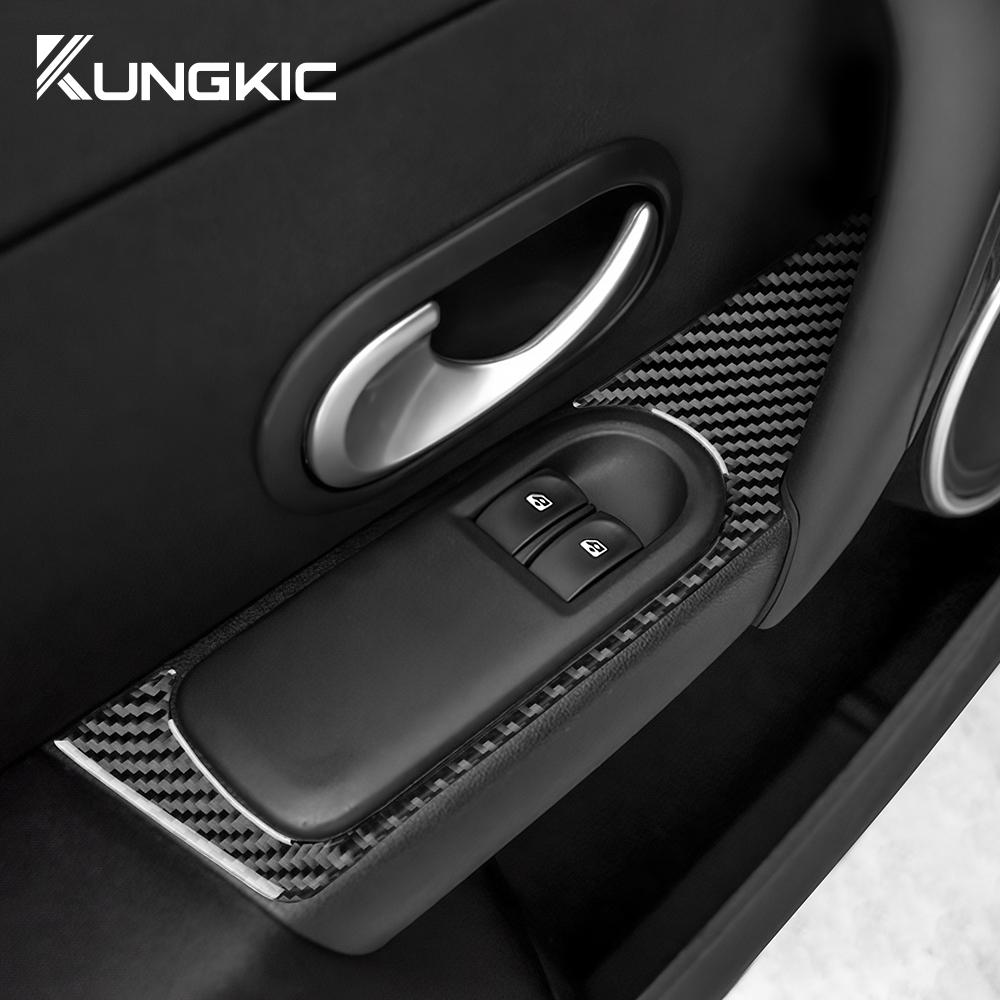 Real Soft Carbon Fiber Sticker For Renault Clio 3 2006 2007 2008 2009 2010 2011 2012 Car 4-Door Window Panel Sticker Accessories