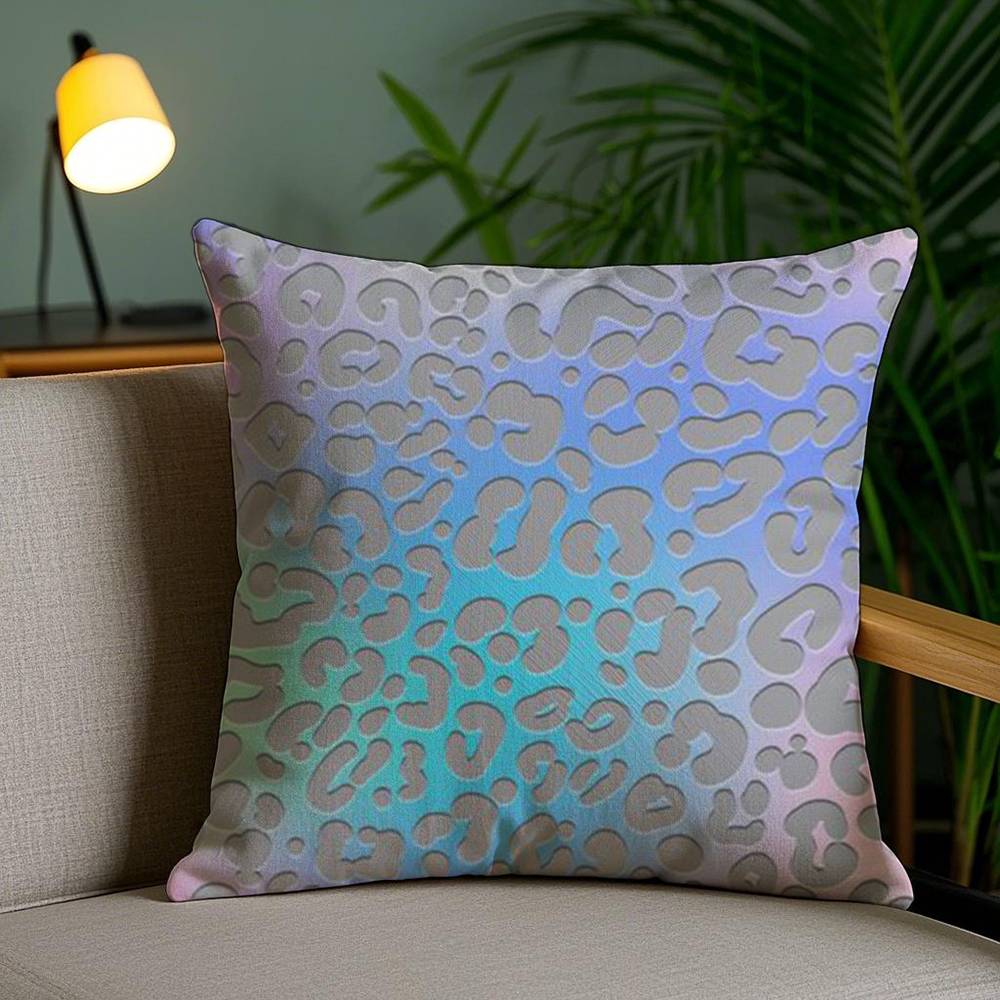 Y2k Fashion Leopard Print Pillow Case Sofa Short Plush Double-sided HD Printing Room Home Office Gift Cushion Cover
