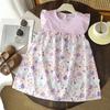 Childrens Summer Flower Print Aline Dress With Breathable Polyester For Toddler Girls