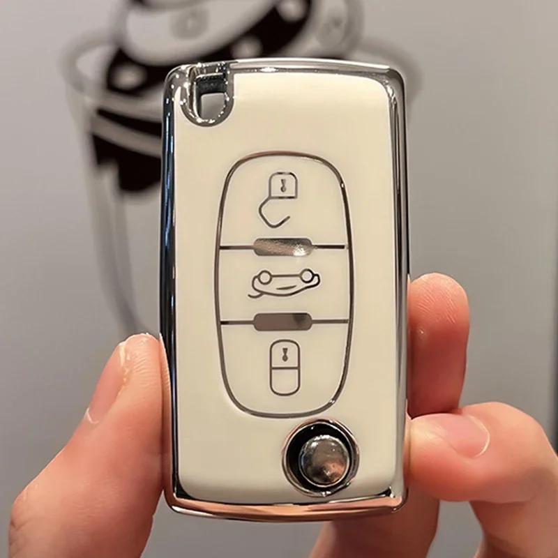 2 3 Button Tpu Car Key Case Cover Holder Shell For Peugeot 308 207 307 3008 5008 Fob For Citroen C2 C3 C4 C8 Keys Accessories