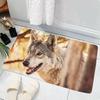 Dog Animal Wolf Printed Pattern Non Slip Absorbent Bathroom Home Kitchen Bedroom Decoration Door Mat Floor