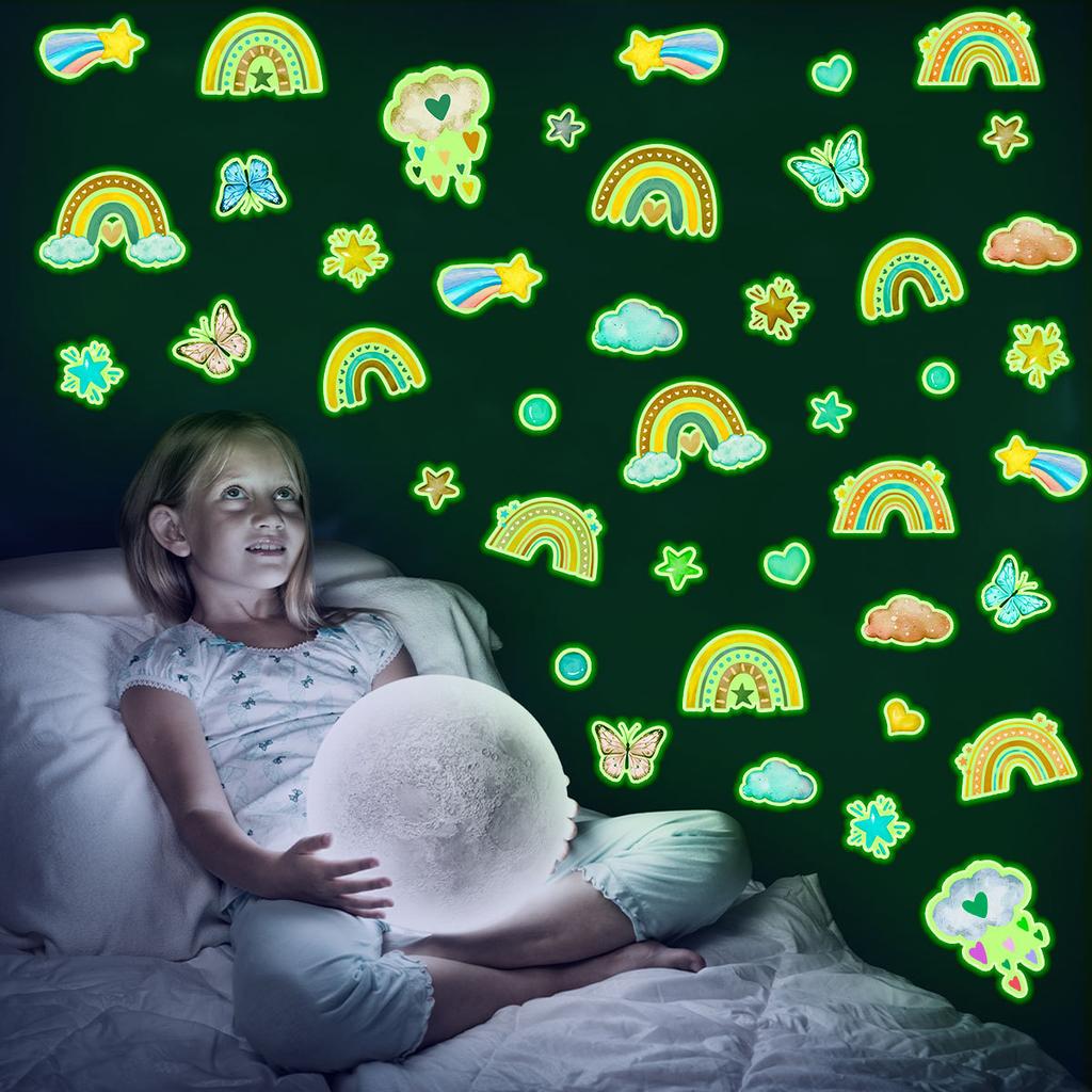 Luminous Fish Octopus Wall Stickers Underwater World Decal Glow In The Dark Stickers For Kids Rooms Kindergarten Wall Decoration