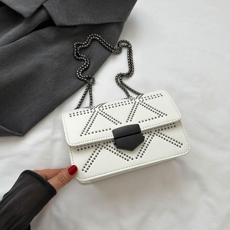 

Trendy Casual Small Square Crossbody Bag In Black And White With Soft Pu Material For Daily Use белый