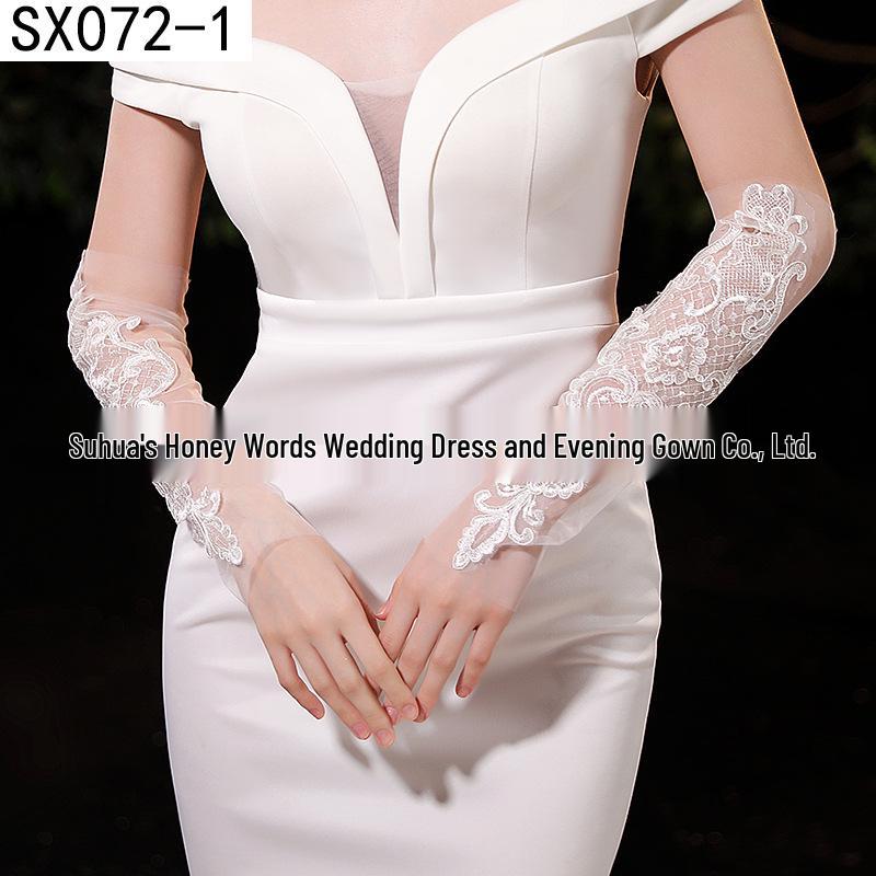 Elegant Pearl Bow Wedding Gloves - French Aesthetic for Bridal Portrait Styling