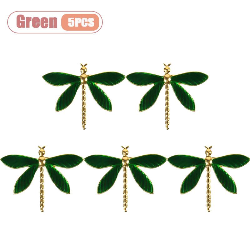 Minimalist Green Dragonfly Napkin Rings for Hotel and Restaurant Table Decor Elegant Napkin Holders for Dining Settings