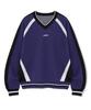 CGP Cgp Line Oversized Color Block V-Neck Knit_Navy