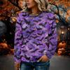 Women's Halloween Flannel Long Sleeve Neck Shirt for Fall Festivals and Daily Wear