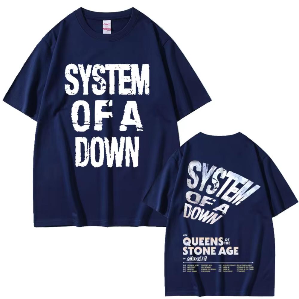 Limited System of A Down Tour 2026 Tshirts Men Women Rock Vintage Oversized T Shirts Mens Casual Cotton Short Sleeve Tshirts