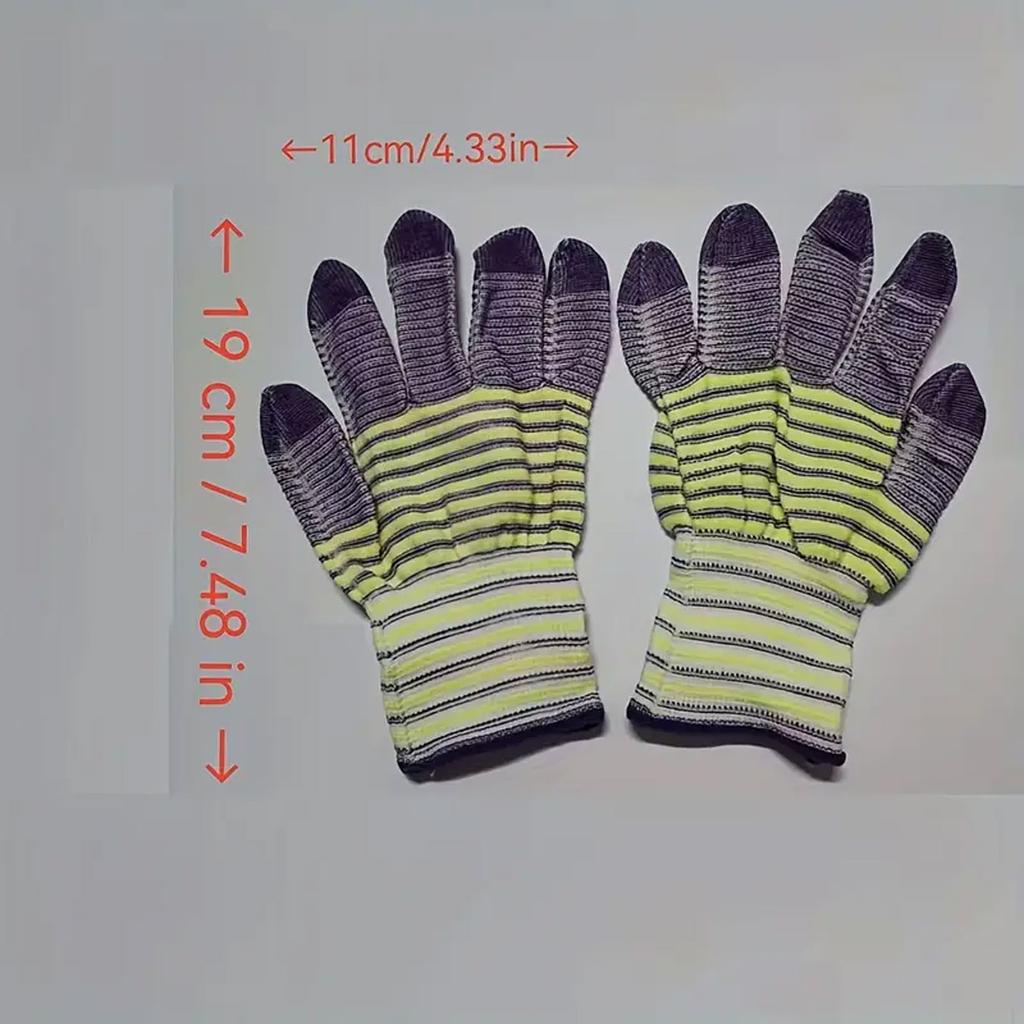 10PCS Zebra Stripe Gloves Horticultural Anti Slip and Wear Resistant Men's and Women's Work Labor Protection Gloves