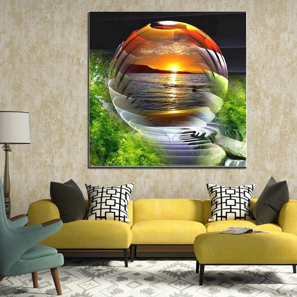 Diamond Mosaic Embroidery Bubble River Diamond Painting Full Square/Round Butterfly Landscape Wall Art