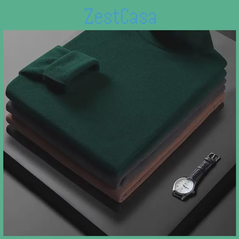 Longsleeve German Mens Velvet Doublesided Slim Fit Turtleneck For Autumnwinter