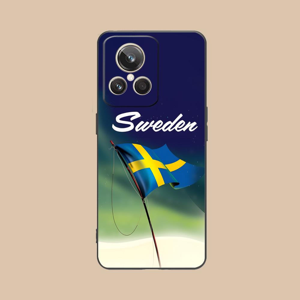 

Sweden Flag Mobile Cell Phone Case for Realme 15 14 13 12 11 10 9 Pro Plus T i Lite 5G Colorful Printing Cover Cover Smartphone realme 9i 5G
