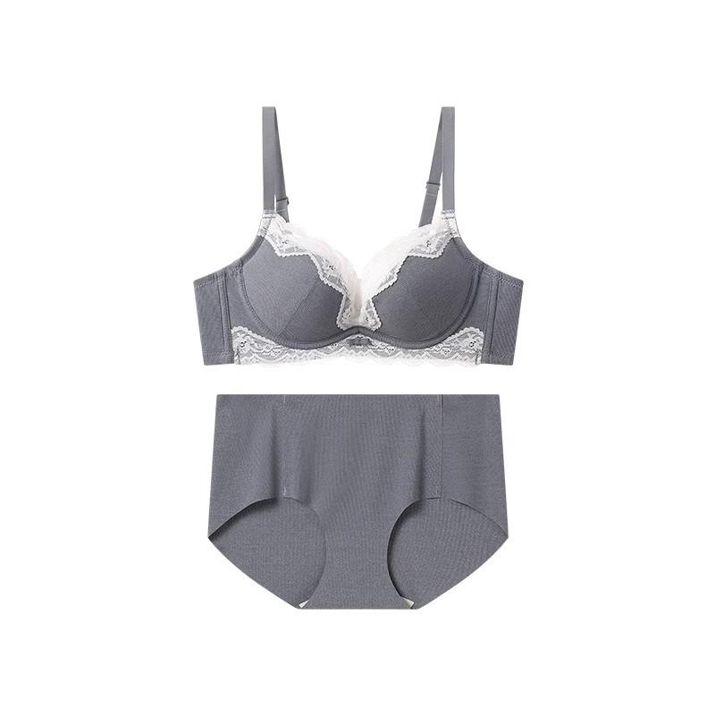 Women Contrast Color Lace Trim Wireless Soft Comfort Everyday Bra