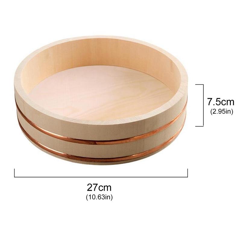 Cuisine Sushi Bucket White Pine Wooden Korean Bibimbap Bucket Sushi Bowl Japanese Cuisine Wooden Bucket