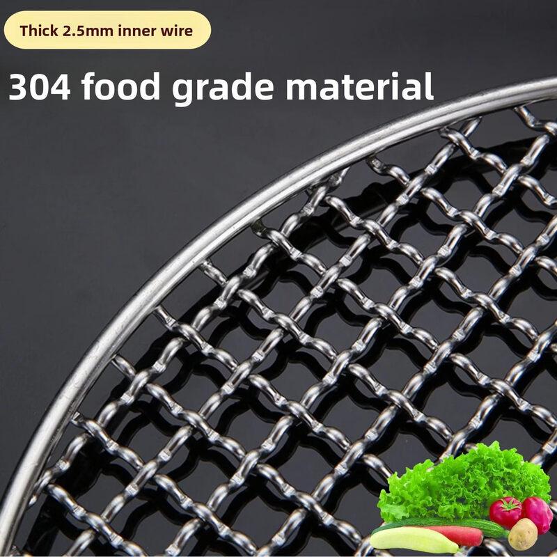 Kashicong 60cm Round Stainless Steel BBQ Grill Net with Double Handles