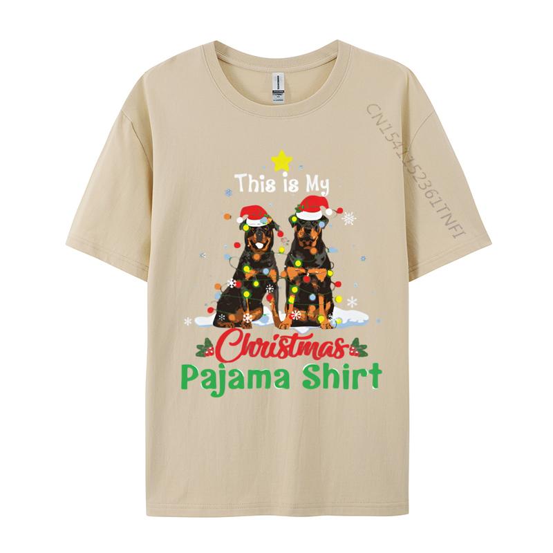 This Is My Christmas Pajama Rottweiler Tshirt Cotton High Street Tops T Shirts Casual Tee Shirts Unisex Grey Shirt Graphic Tee