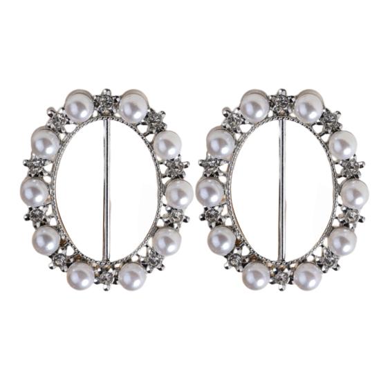 

1 пара зажимов для футболок из сплава, пряжки для одежды, верхние кольца, форма цветка бабочки, противоскользящие, антикоррозийные, искусственный жемчуг, декор со стразами, застежки-узлы для футболки F