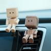 Car Air Fresheners Wooden Robot Figurine Shaking Feet Wooden Doll Car Outlet Ventilation Perfume Clips Car Dashboard Ornament