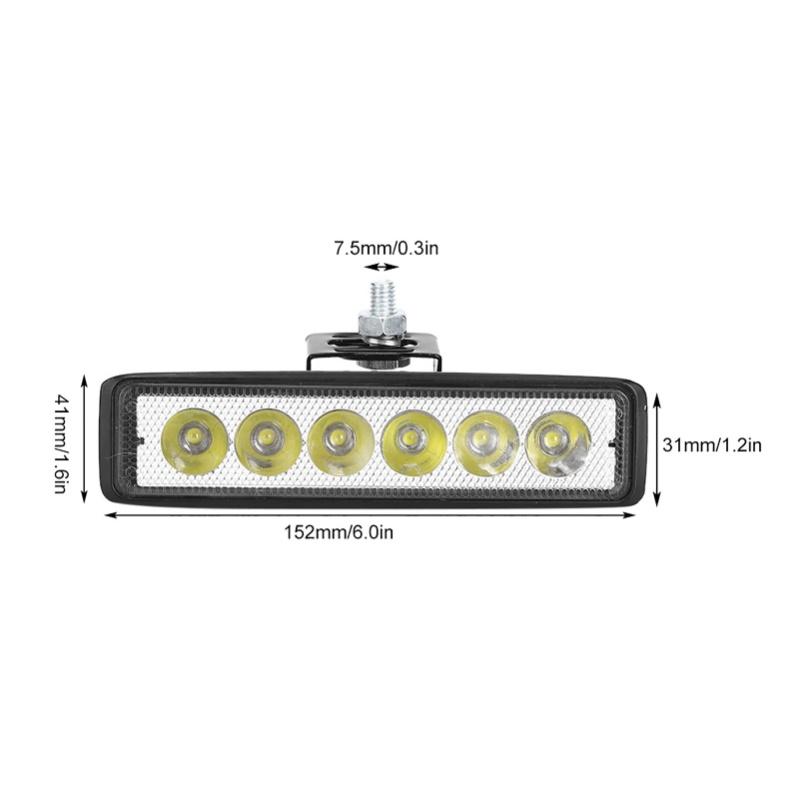 Lampa robocza listwowa 12V 18W 6 LED Światło do jazdy dziennej Modyfikacja pojazdu IP67 Czarna