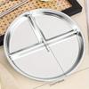 Food Grade 3 Grid Stainless Steel Dinner Plate 23CM Round 1/3Pcs Serving Tray for Commercial Restaurant Fast Food