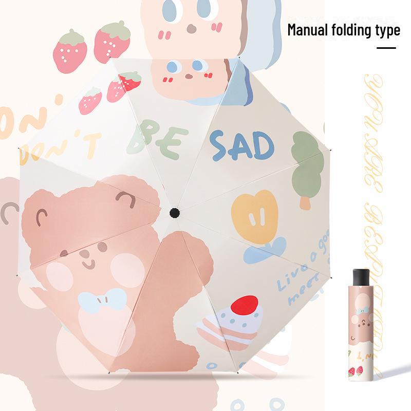 

Мультяшна автоматична парасолька із захистом від ультрафіолету: Складний парасоль подвійного призначення для сонячних і дощових днів.