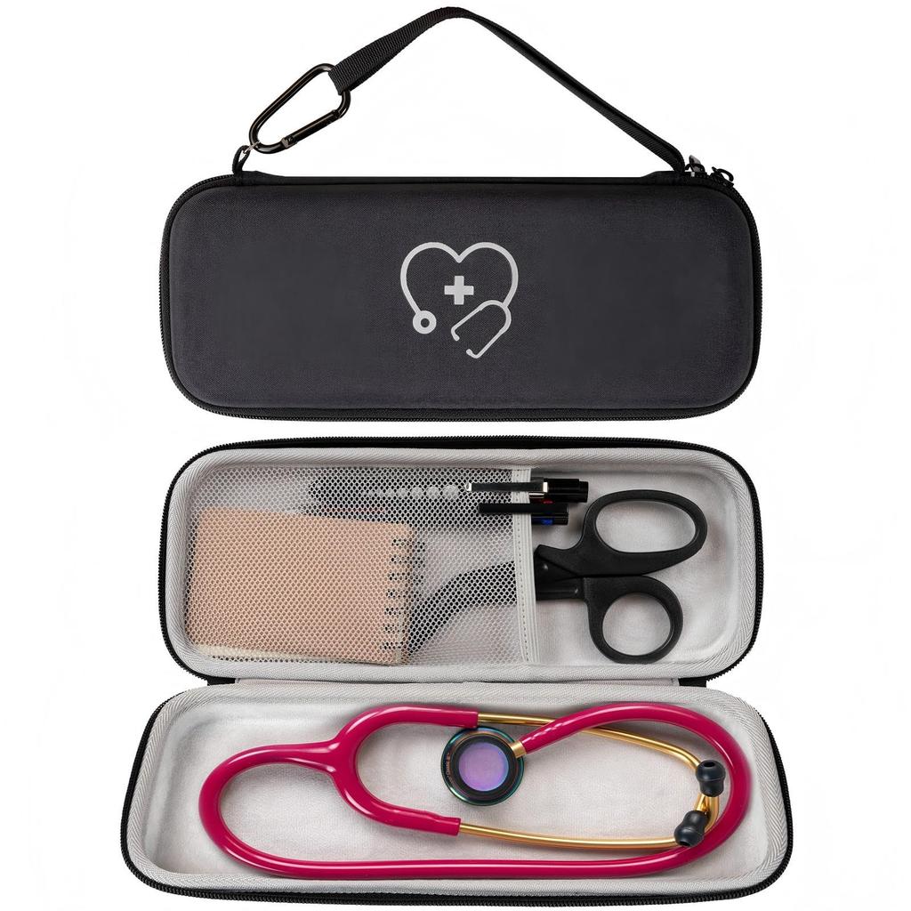 ProCase Stethoscope Storage Shockproof Hard EVA Carrying Mesh Pocket for Small Compatible Littmann Cardiology Classic Classic Lightweight II Black