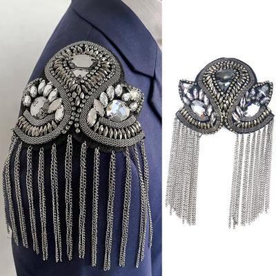 Stilvolle Epaulette Punk Unisex Strasssteine