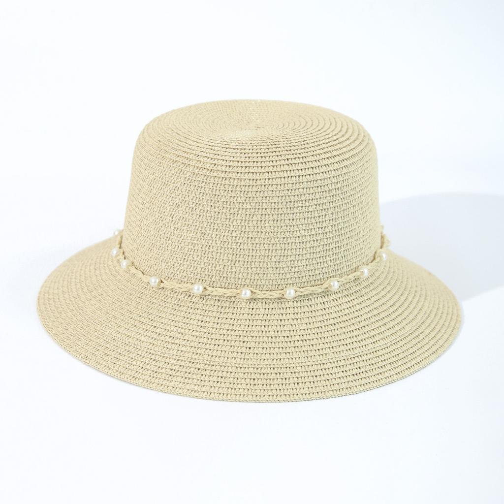 Bucket Hat Shell Decoration Vacation Shade Beach Hat Vacation Straw Hat