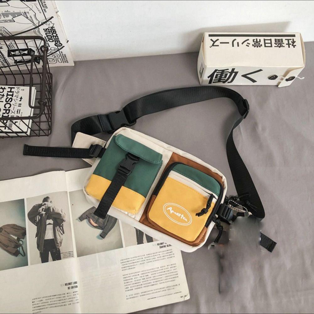 Nylon Men Chest Bag Large Capacity Chest Pack Casual Sling Bag Sports Male Shoulder Bag Outdoor Crossbody Bag