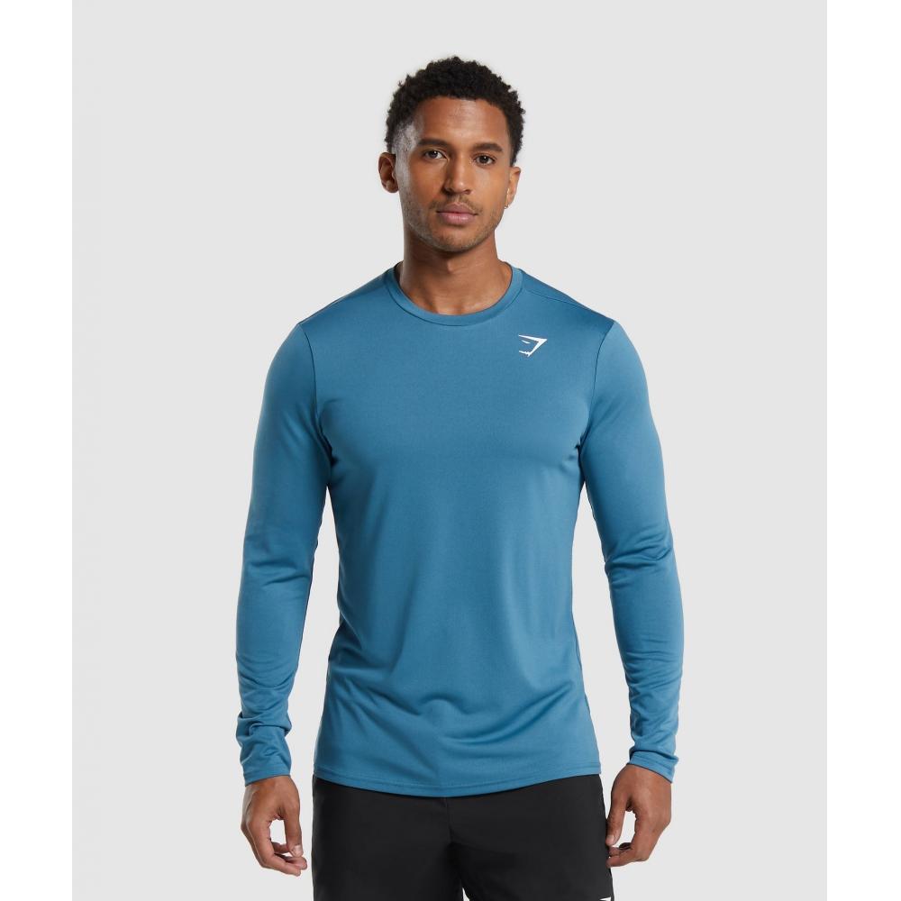 

Футболка с длинным рукавом GYMSHARK прибытия, синяя, A2A1H UCMR XS