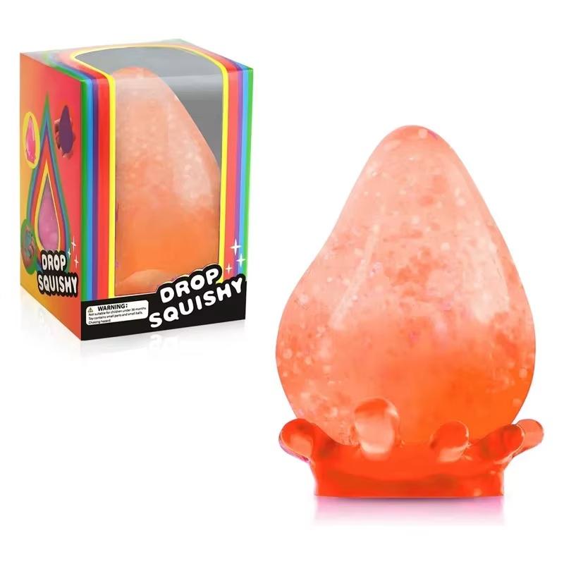 Needoh Sensory Toy Glitter Waterdrop Shape Squishy Stress Relief Fidget Toy Adults Anxiety Calming Relax Surprise Gifts
