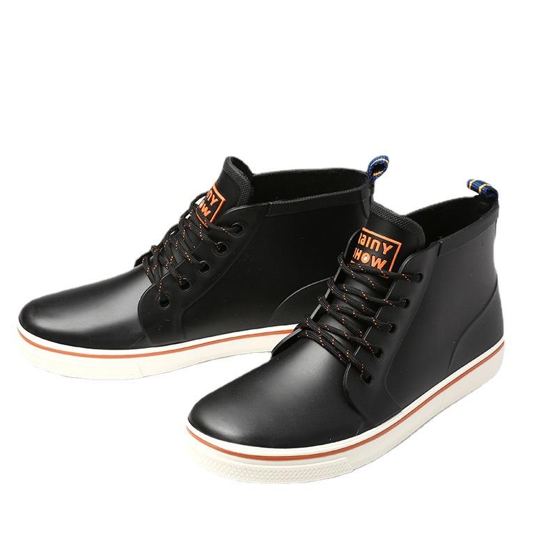 New Lovers Nööriga vihmasaapad Meeste Õues Libisemiskindlad Veekindlad Töö Vesisaapad Moodsad Paari pahkluu platvormiga vihmasaapad