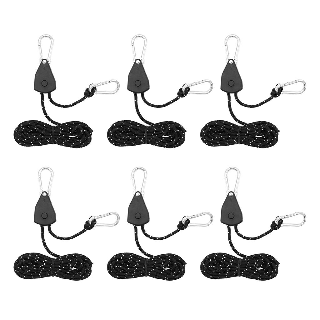 Ratchet Grow Light Tent Rope Clip Hangers Camping Awnings Tent Rope Tent Fixed Buckle Pulley Tensioner with Carabiner