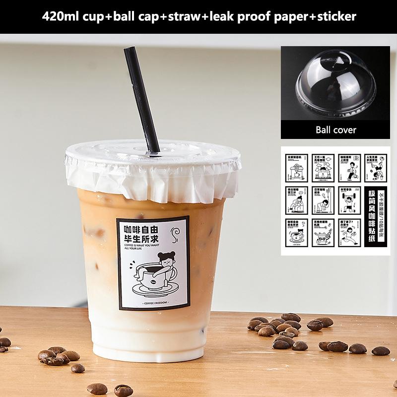 10Pcs Clear Plastic Cup With Strawless Lids Disposable Cups For Iced Coffee Or Juice Party Smoothie Milkshake Cold Drinks