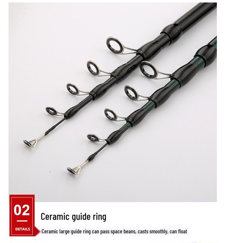 Ultra-Compact Carbon Telescopic Fishing Rod - Portable Mini Lure Rod with Gun and Straight Handle for Long Casting